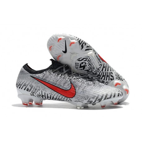 Nike Chaussure de Foot Mercurial Vapor XII Elite FG Neymar - Blanc Rouge Noir