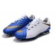 Crampons de Football 2019 Nike Hypervenom Phantom III FG Bleu Blanc Or