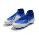 Crampons Nouvelles Nike Phantom Vision Elite DF FG Bleu Blanc Argent