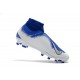 Crampons Nouvelles Nike Phantom Vision Elite DF FG Bleu Blanc Argent
