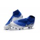 Crampons Nouvelles Nike Phantom Vision Elite DF FG Bleu Blanc Argent