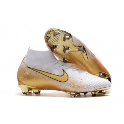 Crampon Nike Mercurial Superfly VI 360 Elite FG Blanc Or