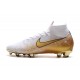 Crampon Nike Mercurial Superfly VI 360 Elite FG Blanc Or