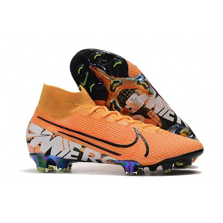 Chaussures Nike Mercurial Superfly VII Elite FG Orange Blanc