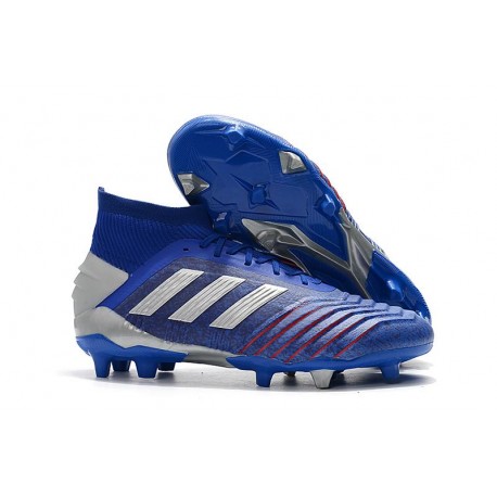 Crampons de Football Adidas Predator 19.1 FG Bleu Argent