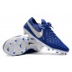 Crampons de Football Nike Tiempo Legend 8 Elite FG Bleu Blanc