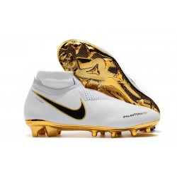 Nike Phantom Vision Elite DF FG - Chaussures de Football Blanc Or