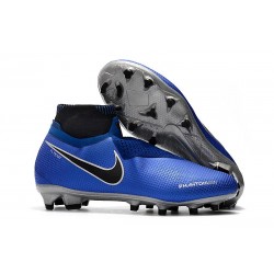 Nike Phantom Vision Elite DF FG - Chaussures de Football Bleu Racer Noir Argent Volt