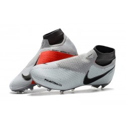 Nike Phantom Vision Elite DF FG - Chaussures de Football Gris Rouge