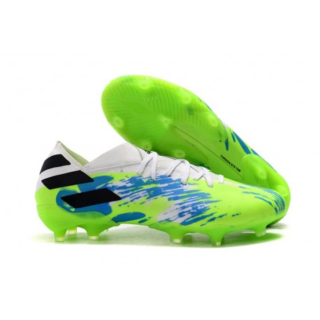 Crampons adidas Nemeziz 19.1 FG Homme - Vert Bleu Noir