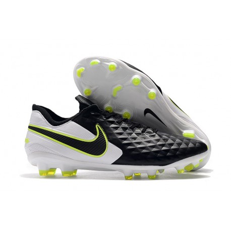 Crampons de Football Nike Tiempo Legend 8 Elite FG Noir Blanc Volt