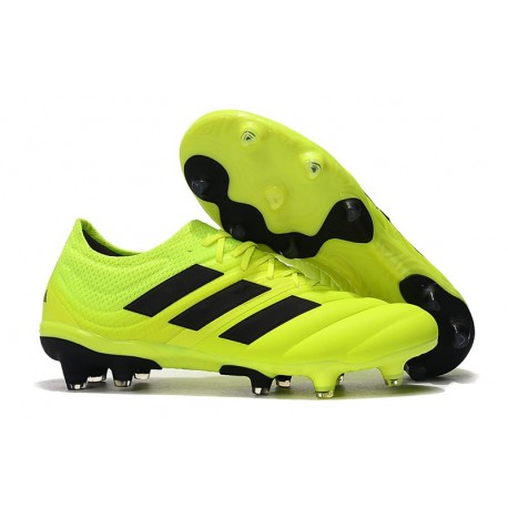 Nouveau Crampons Foot - Adidas Copa 19.1 FG Volt Noir