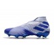 Chaussure adidas Nemeziz 19+ FG Homme - Blanc Bleu