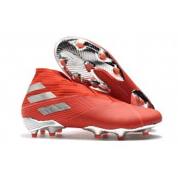 Chaussure adidas Nemeziz 19+ FG Homme - Rouge Argent