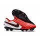 Crampons de Football Nike Tiempo Legend 8 Elite FG Rouge Blanc Noir