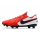 Crampons de Football Nike Tiempo Legend 8 Elite FG Rouge Blanc Noir