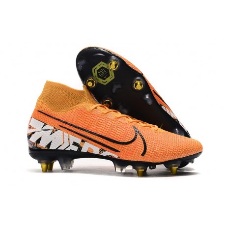 Nike Mercurial Superfly VII Elite DF SG-Pro Anti Clog Orange Blanc Noir