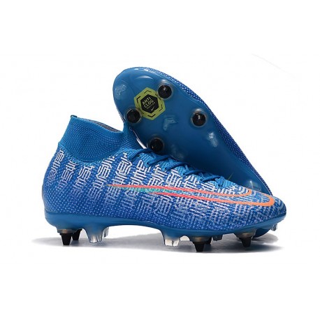 Nike Mercurial Superfly VII Elite DF SG-Pro Anti Clog Bleu Rouge