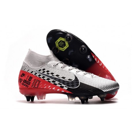 Nike Mercurial Superfly VII Elite DF SG-Pro Anti Clog Neymar Platine Noir Rouge