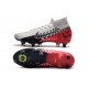 Nike Mercurial Superfly VII Elite DF SG-Pro Anti Clog Neymar Platine Noir Rouge