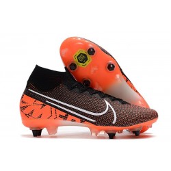 Nike Mercurial Superfly VII Elite DF SG-Pro Anti Clog Noir Blanc Cramoisi