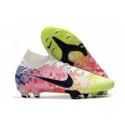 Nike Mercurial Superfly 7 Elite SE FG -Neymar Blanc Noir Bleu Volt