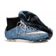 Nouveau Chaussures de Football Nike Mercurial Superfly 4 FG Bleu Noir Blanc