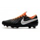 Crampons de Football Nike Tiempo Legend 8 Elite FG Noir Blanc Orange