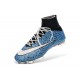 Nouveau Chaussures de Football Nike Mercurial Superfly 4 FG Bleu Noir Blanc