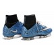 Nouveau Chaussures de Football Nike Mercurial Superfly 4 FG Bleu Noir Blanc