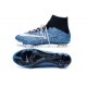 Nouveau Chaussures de Football Nike Mercurial Superfly 4 FG Bleu Noir Blanc