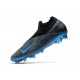 Crampon Nike Phantom Vision 2 Elite DF FG -Noir Bleu Laser Anthracite