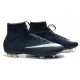 Coupe du monde 2014 Chaussures Nike Mercurial Superfly FG Bleu Foncé Blanc