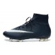 Coupe du monde 2014 Chaussures Nike Mercurial Superfly FG Bleu Foncé Blanc