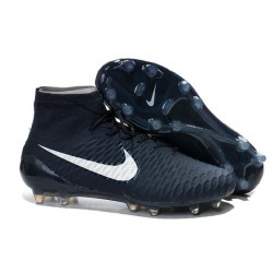 2014 Chaussure de Football Nike Magista Obra FG Bleu Marine Blanc