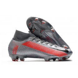 Nike Mercurial Superfly VII Elite DF FG -Gris Noir Rouge