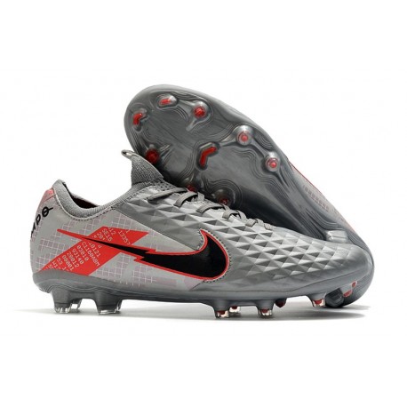 Chaussure de foot Nike Tiempo Legend VIII Elite FG Gris Noir Rose