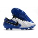 Chaussure de foot Nike Tiempo Legend VIII Elite FG Blanc Bleu