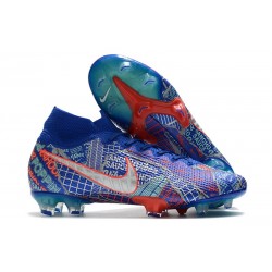 Nike Mercurial Superfly 7 Elite FG Sancho SE11 Bleu Rouge Argent