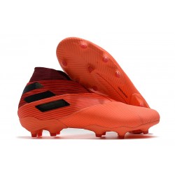 adidas Nemeziz 19+ FG Crampons Football Corail Noir Rouge Goire