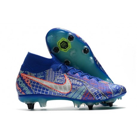 Nike Mercurial Superfly 7 Elite SG-Pro AC Sancho Bleu Blanc Vert Noir