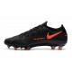 Chaussure 2021 Nike Phantom GT Elite FG - Noir Rouge Chili Gris Fumee