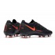 Chaussure 2021 Nike Phantom GT Elite FG - Noir Rouge Chili Gris Fumee