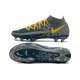 Chaussures Neuf Nike Phantom GT Elite Dynamic Fit FG Gris Bleu Jaune