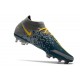 Chaussures Neuf Nike Phantom GT Elite Dynamic Fit FG Gris Bleu Jaune