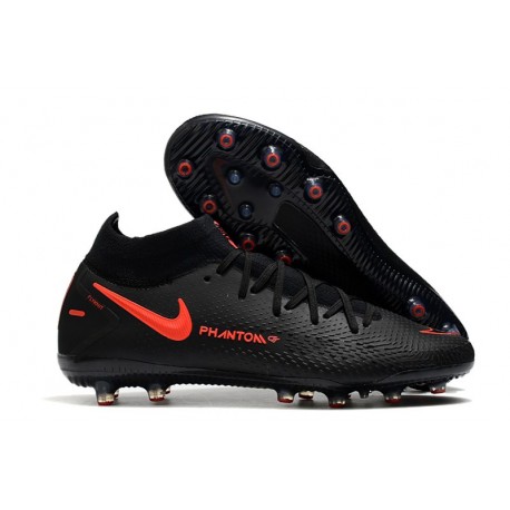 Chaussure Nike Phantom GT Elite DF AG-Pro Noir Rouge Chili Gris fumee