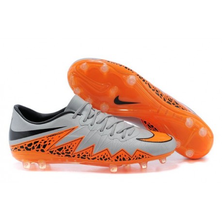 Nouveau Nike Hypervenom Phantom FG Chaussure de Football ACC Premium Hommes Argenté Orange Noir