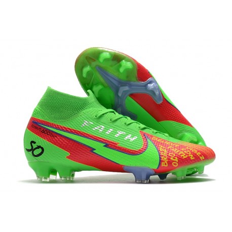 Chaussure Nike Mercurial Superfly VII Elite FG Vert Rouge