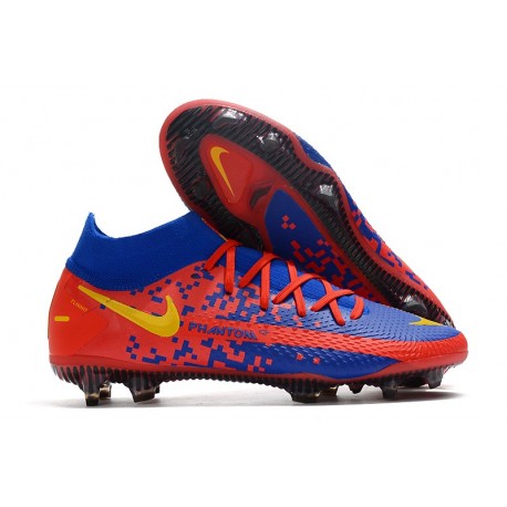 Nike Phantom Generative Texture GT Elite DF FG Bleu Rouge Jaune