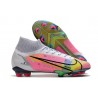 Nike Mercurial Superfly 8 Elite FG Homme Blanc Rose